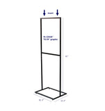 22 x 28 Poster Stand for Floor, Top Insert, 2 Sided, with Floor Levelers - Gray 119358