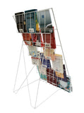 6 Tier 18" Wide Wire Tabletop Display Rack Greeting Card Book CD DVD Stand White 119352-WHT