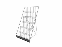 6-Tiered 18" Wire Display Rack for Tabletops, 2.5" Open Shelves, with Header - Black 119352