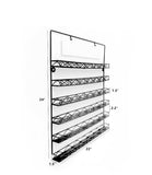 FixtureDisplays® 22 X 24 X 2" Black 6 Tiers Nail Polish Rack, 21.6 X 1.57 X 1.2" Shelf, for Cosmetic and Beauty Stores 119353
