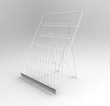 6-Tiered Wire Display Rack for Tabletops, 2.5" Open Shelves, with Header - White 119356