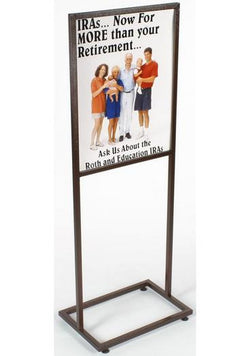 22 x 28 Poster Stand for Floor, Top Insert, 2 Sided, Floor Levelers-Copper,Speckle 119357
