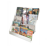 4 Tiered Wire Display Rack Literature Brochure Magazine Stand Book Tabletop Rack 119362-WHITE