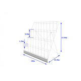 4 Tiered Wire Display Rack Literature Brochure Magazine Stand Book Tabletop Rack 119362-WHITE