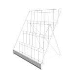 4 Tiered Wire Display Rack Literature Brochure Magazine Stand Book Tabletop Rack 119362-WHITE