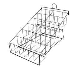 Counter DVD Rack with 12 Pockets, 6 Tiers, Steel Wire - Black 119365-NEW