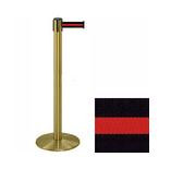 38_Brass_Stanchion_Post_with_7.5'_Retractable_Belt_ _Black_w/_Red_Stripe_119413