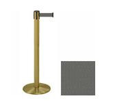 38_Brass_Stanchion_Post_with_7.5'_Retractable_Belt_ _Gray_119418