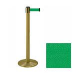 38_Brass_Stanchion_Post_with_7.5'_Retractable_Belt_ _Green_119419