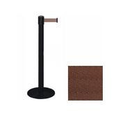 38_Black_Stanchion_Post_with_7.5'_Retractable_Belt_ _Brown_119427