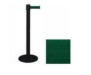 38_Black_Stanchion_Post_with_7.5'_Retractable_Belt_ _Dark_Green_119428