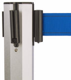 40 1/4_Silver_Stanchion_Post_with_9.5'_Blue_Retractable_Belt_119442