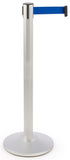 40 1/4_Silver_Stanchion_Post_with_9.5'_Blue_Retractable_Belt_119442
