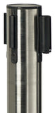 41.5" Silver Stanchion Post with 6.5' Black Retractable Belt 119448