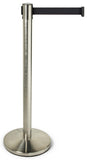 41.5" Silver Stanchion Post with 6.5' Black Retractable Belt 119448