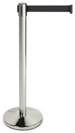 41.5_Silver_Stanchion_Post_with_6.5'_Black_Retractable_Belt_119449