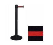 38_Black_Stanchion_Post_with_13'_Retractable_Belt_ _Black_w/_Red_Stripe_119451