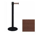 38_Black_Stanchion_Post_with_13'_Retractable_Belt_ _Brown_119454