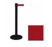 38_Black_Stanchion_Post_with_13'_Retractable_Belt_ _Maroon_119458