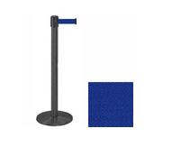 38_Wrinkle_Black_Stanchion_Post_w/_13'_Retractable_Belt_ _Blue_119464