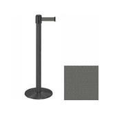 38_Wrinkle_Black_Stanchion_Post_w/_13'_Retractable_Belt_ _Gray_119467