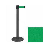38_Wrinkle_Black_Stanchion_Post_w/_13'_Retractable_Belt_ _Green119468