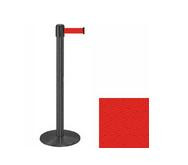 38_Wrinkle_Black_Stanchion_Post_w/_13'_Retractable_Belt_ _Red_119471