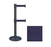 38_Black_Stanchion_Post_with_(2)_7.5'_Retractable_Belts_ _Navy_Blue_119479