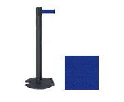 39_Wrinkle_Black_Stanchion_Post_with_7.5'_Retractable_Belt_ _Blue_119485
