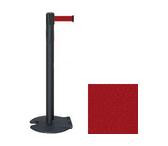 39_Wrinkle_Black_Stanchion_Post_with_7.5'_Retractable_Belt_ _Maroon_119488