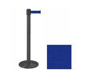 38_Wrinkle_Black_Stanchion_Post_with_7.5'_Retractable_Belt_ _Blue_119494