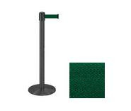 38_Wrinkle_Black_Stanchion_Post_with_7.5'_Retractable_Belt_ _Dark_Green_119496