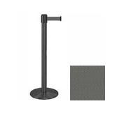 38_Wrinkle_Black_Stanchion_Post_with_7.5'_Retractable_Belt_ _Gray_119497