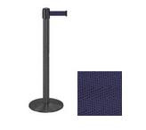 38_Wrinkle_Black_Stanchion_Post_with_7.5'_Retractable_Belt_ _Navy_Blue_119500
