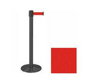38_Wrinkle_Black_Stanchion_Post_with_7.5'_Retractable_Belt_ _Red_119501