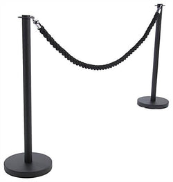 Set_of_(2)_39_Black_Stanchion_Posts_with_6.5'_Twisted_Black_Rope_119502