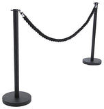 Set of (2) 39" Black Stanchion Posts with 6.5' Twisted Black Rope 119502