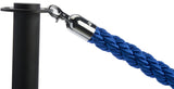 Set of (2) 39" Black Stanchion Posts with 6.5' Twisted Blue Rope 119503