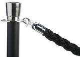 Set of (2) 39" Black Stanchion Posts with 6.5' Twisted Black Rope 119505
