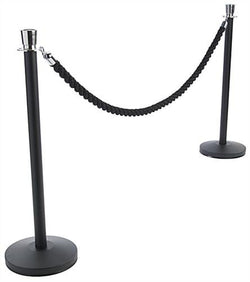Set_of_(2)_39_Black_Stanchion_Posts_with_6.5'_Twisted_Black_Rope_119505