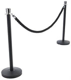 Set of (2) 39" Black Stanchion Posts with 6.5' Twisted Black Rope 119505