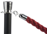 Set of (2) 39" Black Stanchion Posts with 6.5' Twisted Red Rope 119507