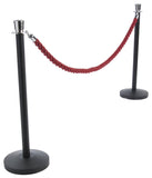 Set of (2) 39" Black Stanchion Posts with 6.5' Twisted Red Rope 119507