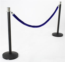 Set_of_(2)_39_Black_Stanchion_Posts_with_Chrome_Tops_and_6.5'_Blue_Rope_119508