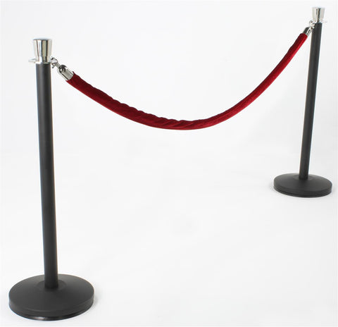 Set_of_(2)_39_Black_Stanchion_Posts_with_Chrome_Tops_and_6.5'_Red_Rose_Rope