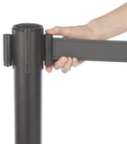 41.5" Black Stanchion Post with 6.5' Gray Retractable Belt 119511