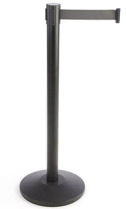41.5_Black_Stanchion_Post_with_6.5'_Gray_Retractable_Belt_119511