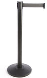 41.5" Black Stanchion Post with 6.5' Gray Retractable Belt 119511