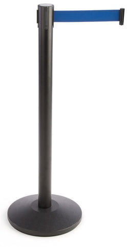 40_Black_Stanchion_Post_with_9.5'_Blue_Retractable_Belt_119512
