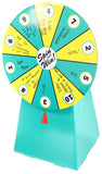 Cardboard Prize Wheel with 10 Numbered Slots, Countertop - Teal & Yellow 119552